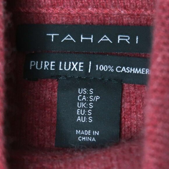 Tahari Womens Cashmere Sweater Small Red Soft Pure Luxe Quiet Luxury‎ Office - Picture 3 of 10